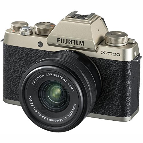 Fujifilm X-T100 Mirrorless Digital Camera w/XC15-45mmF3.5-5.6 OIS PZ Lens - Dark Silver