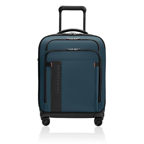 Briggs & Riley Domestic 22" Carry On Expandable Spinner - Luggage for Travel, Suitcases with Wheels, Softside Rolling Bag for Men & Women, Self-Repairing Zipper - ZDX Collection, Black