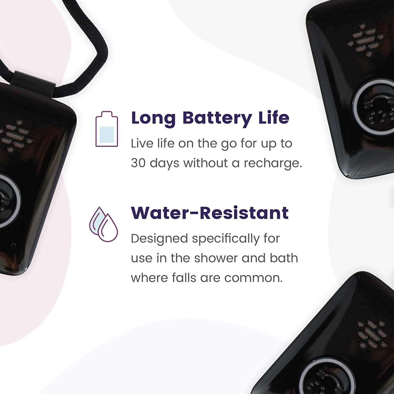 Medical Guardian On-The-Go Alert Button for Seniors — Water Resistant Medical Alert Call Button — 24/7 Wireless Emergency Button with Clear Two-Way Speaker — 4G LTE Cellular (1 Month Included) Pack of 2