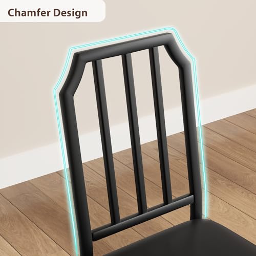 GAOMON Dining Table Set for 2, Kitchen Table and Chairs with Chamfer Design, 3 Piece Dining Room Set with Cushion Seats for Small Spaces, Home Kitchen, Apartment - Rustic Brown