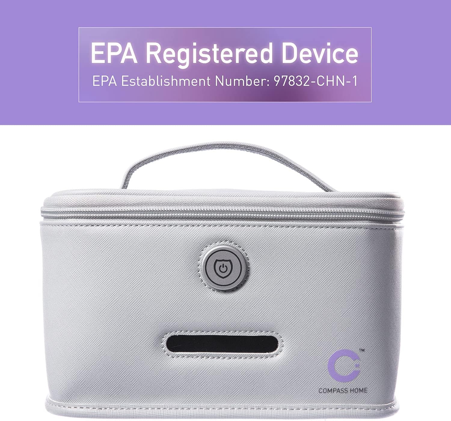 Compass Home UV Light Sanitizer Case, Portable UV-C LED Sterilization Soft Case with Child Lock