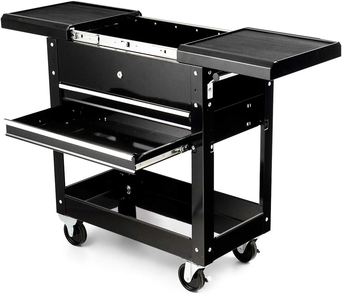 Goplus Rolling Tool Box, Tool Cabinet Cart on Wheels with Storage Drawers, Heavy Duty Steel Tool Storage Organizer for Garage Warehouse Workshop