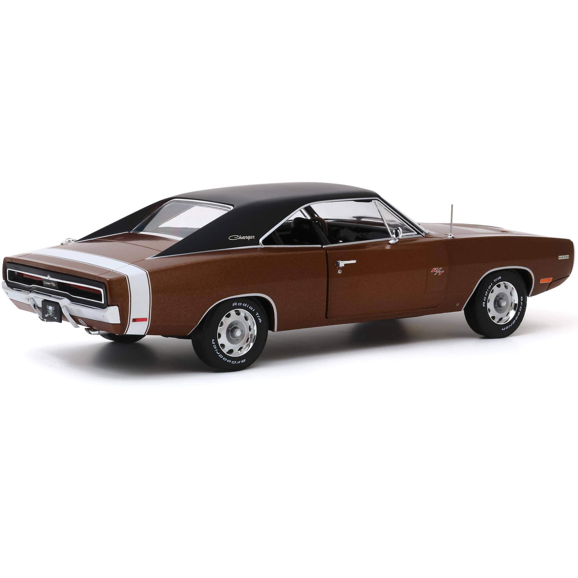 1970 Dodge Charger R/T Dark Burnt Orange Metallic with Black Top Graveyard Carz (2012) TV Series 1/18 Diecast Model Car by Green