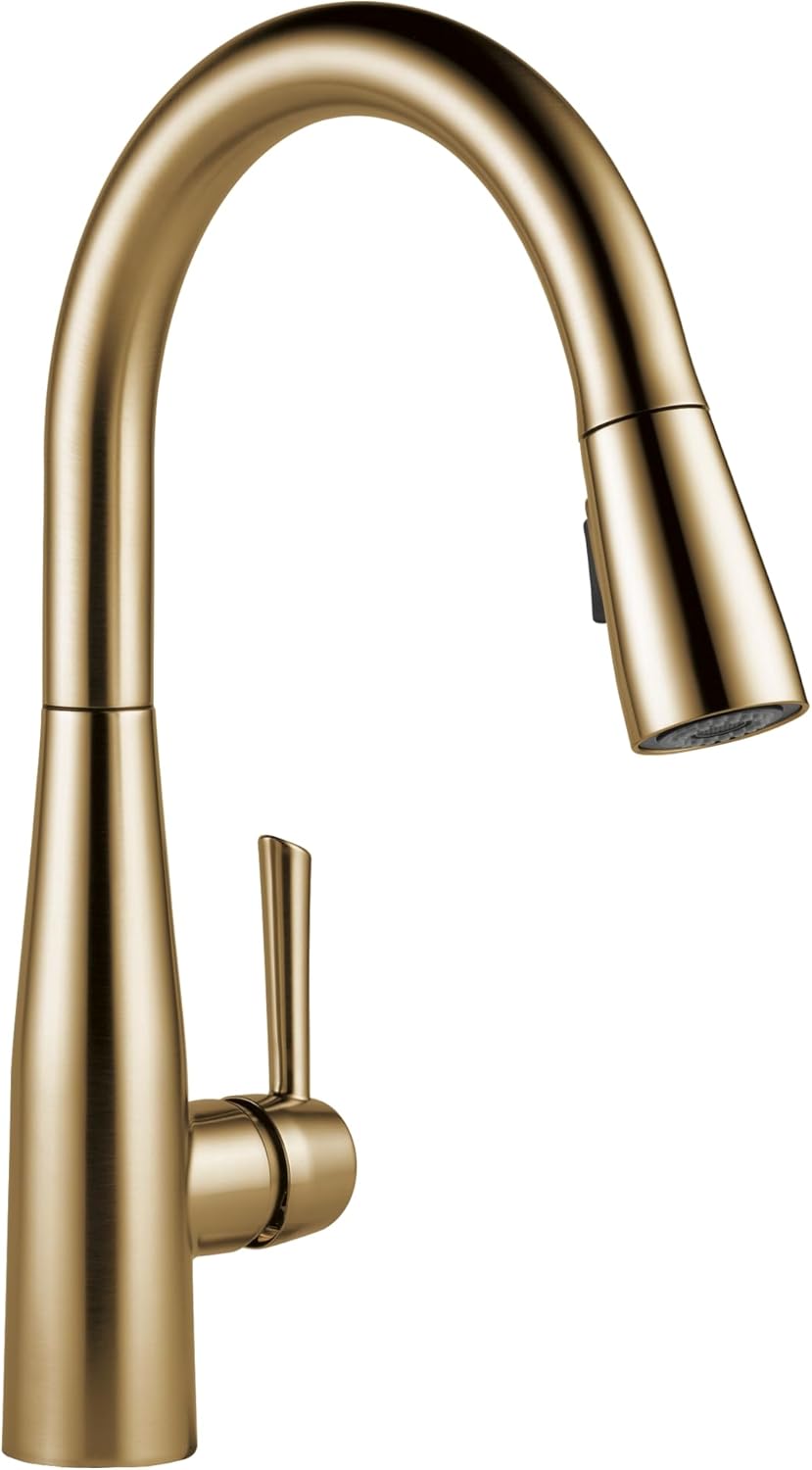 Delta Faucet Essa Kitchen Faucet with Pull Down Sprayer, Kitchen Sink Faucet Gold, Magnetic Docking Spray Head, Delta Kitchen Faucet Pull Down, Champagne Bronze 9113-CZ-DST
