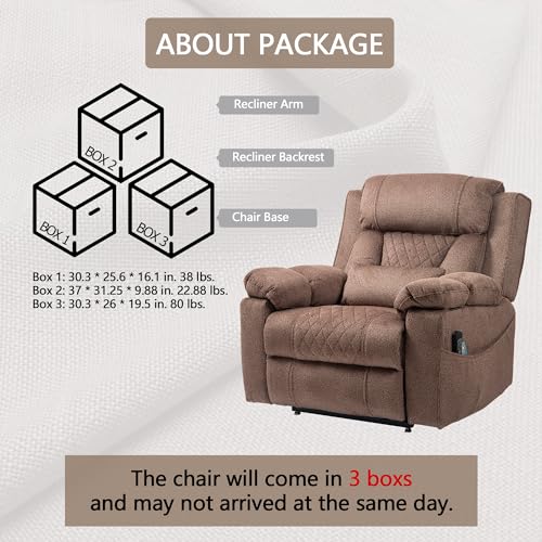 Power Lift Chair Lay Flat Recliner Infinite Position Electric Dual Motor Stand Up Lift Chair with Massage and Heat for Adults,Heavy Duty Recliners with 2 Remote Controls and Two Cup Holders