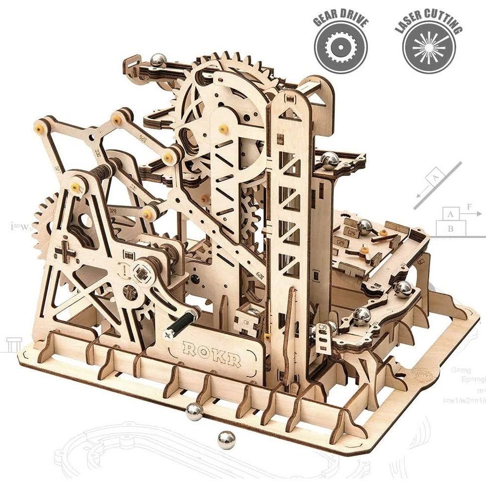 ROKR 3D Wooden Puzzle-Mechanical Model-Wooden Craft Kit-DIY Toy-Tower Coaster