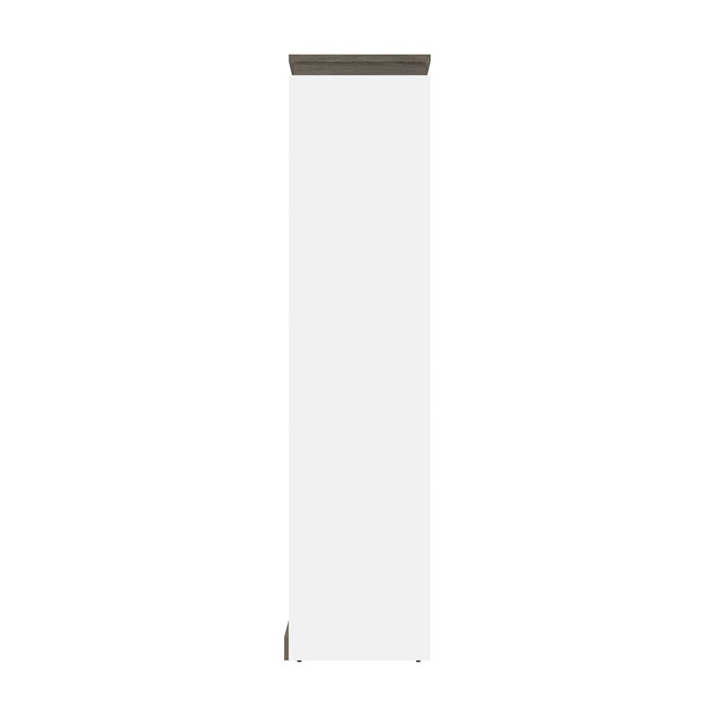 Atlin Designs 118" Modern Wood Full Murphy Bed with 2 Bookcases in White