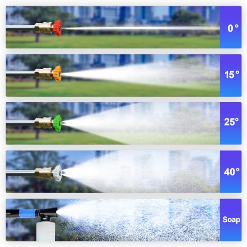 Electric Pressure Washer 4500 PSI Max 3.2 GPM,Power Washer with RC Adjustable Pressure,4 Nozzles and 500ml Foam Cannon,for Cars,Patios and Floor Cleaning