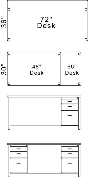 Rainbow Accents 97000JC007 48 inch Teachers Desk - Yellow