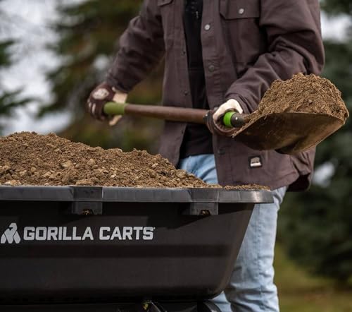 Gorilla Carts Heavy-Duty Dump Cart, Patented Quick-Release Dumping, Steel Frame, 600 lb Capacity, No-Flat 10-Inch Tires, Utility Wagon for Garden, Yard, Beach