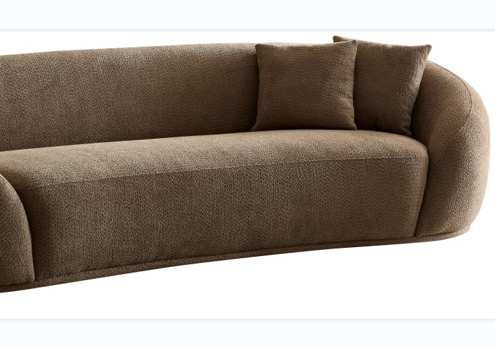 103.15" Curved Sofa Modern Curved Couch Living Room Oval Sectional Couch 3- seater Sofa Couch Luxury Boucle Sofas Couches for Living Room Apartment Office Cream