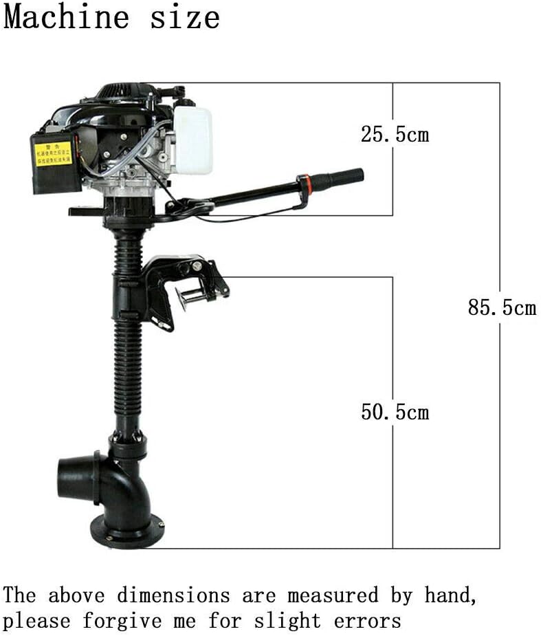 Boat Engine, 4HP 4 Stroke 55CC Outboard Motor Wind Cooling Tiller Control Outboard Motor CDI Ignition System Fishing Boat Engine, Boat Engine for Inflatable Boats, Fishing Boats, Small Yachts