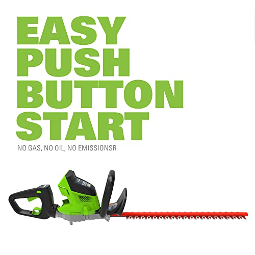 Greenworks 40V 24" Cordless Hedge Trimmer, 3.0Ah Battery and Charger Included