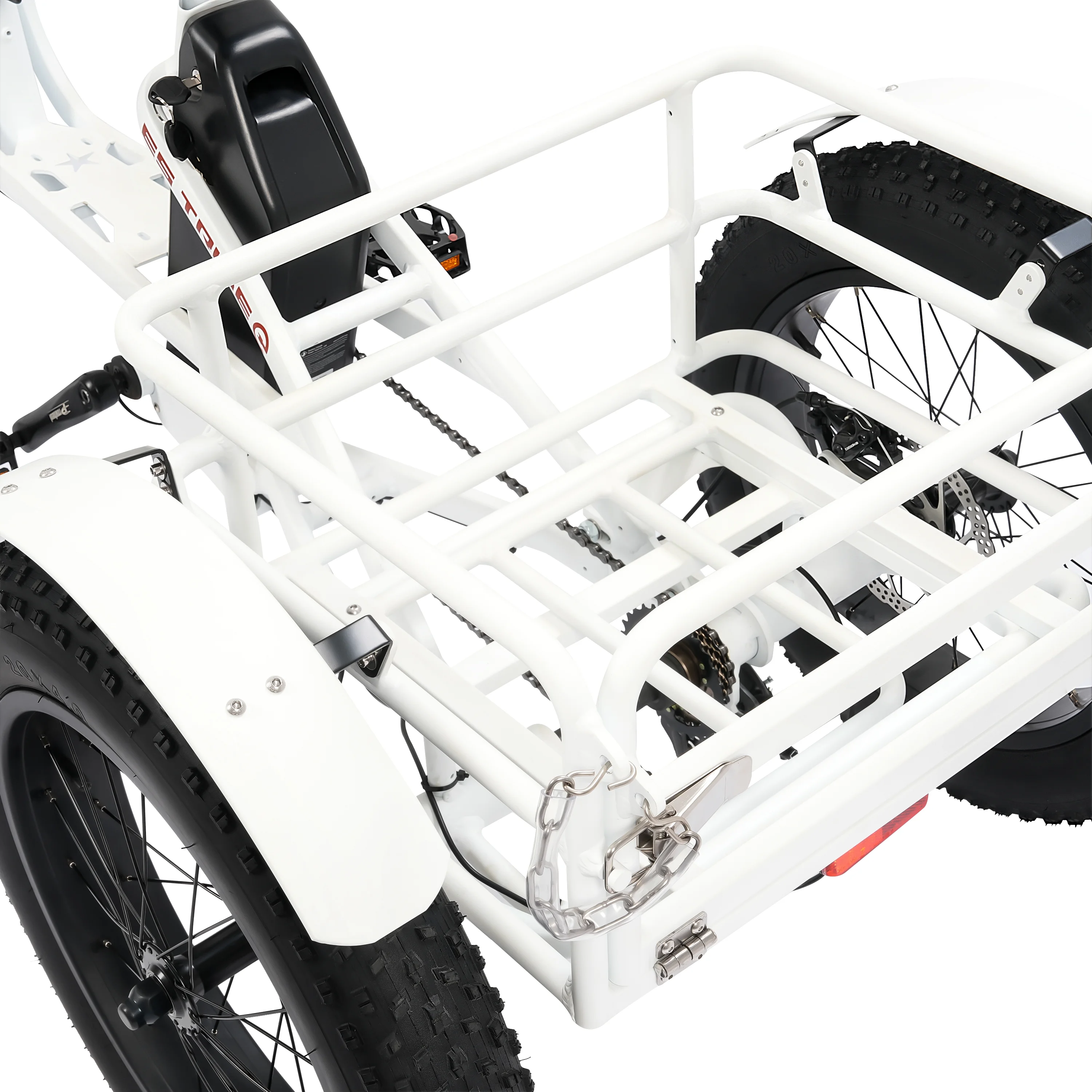 ECOTRIC Electric Tricycle Fat Tire for Adults with Basket, 750W 48V Battery, 3 Wheel Step-Thru E-trike White