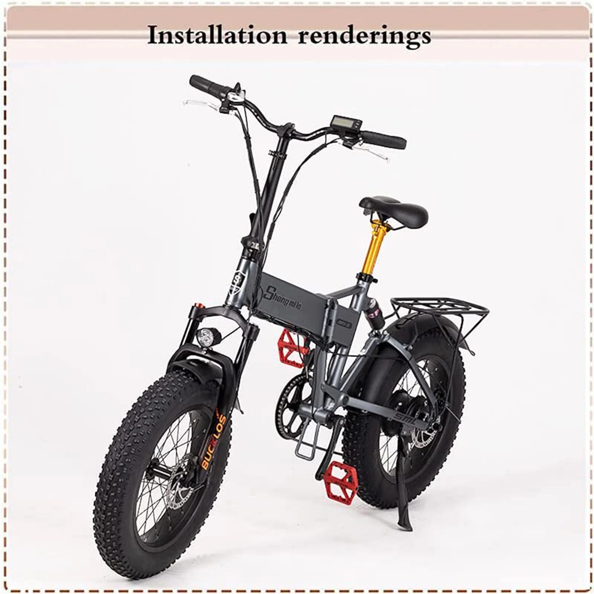 BUCKLOS 20x4.0" Fat Forks 140mm Travel Electric/Snow/Beach MTB Bike Air Suspension Fork