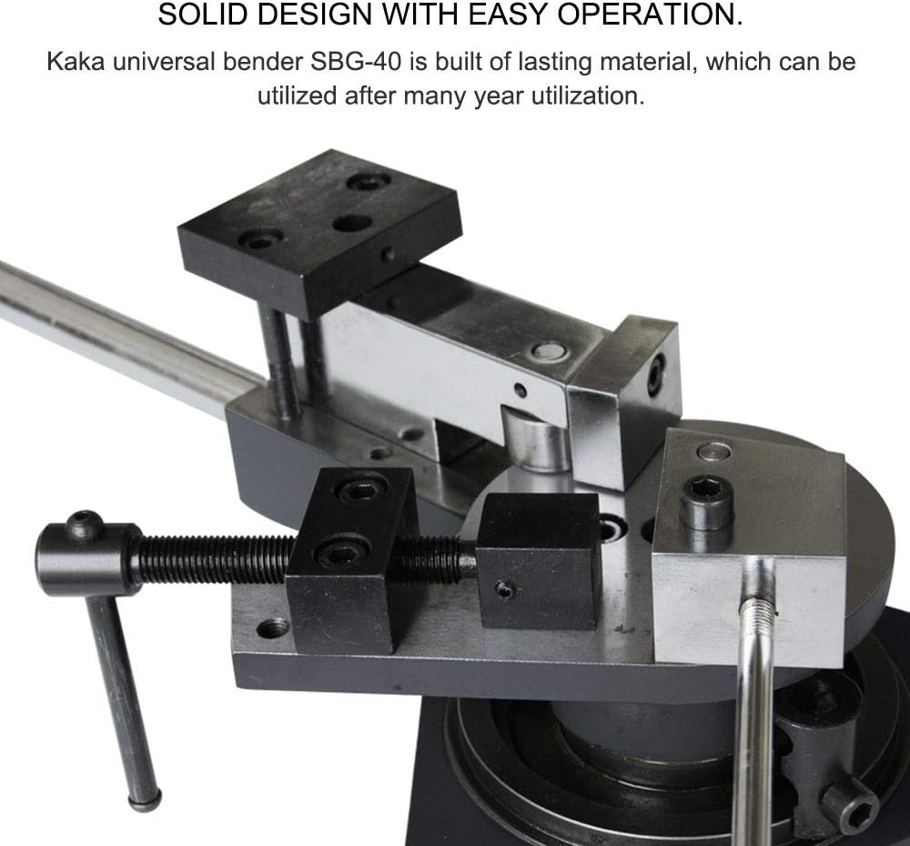 KAKA SBG-40 Heavy-Duty Universal Bender, High Capacity Flat Bar, Square Bar and Round Bar Metal Bender, Combination of Scroll, Radius and Angle Bending, High Precision Metal Bender