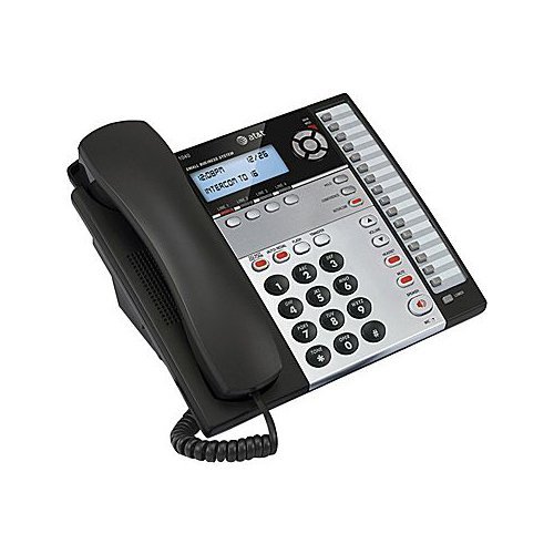 AT&T 1040 4-Line Expandable Corded Phone System with Speakerphone, 1 Handset, Desk Phone, Landline Phones for Office, Business, Home Telephone with Answering Machine, Black/Silver (Renewed)