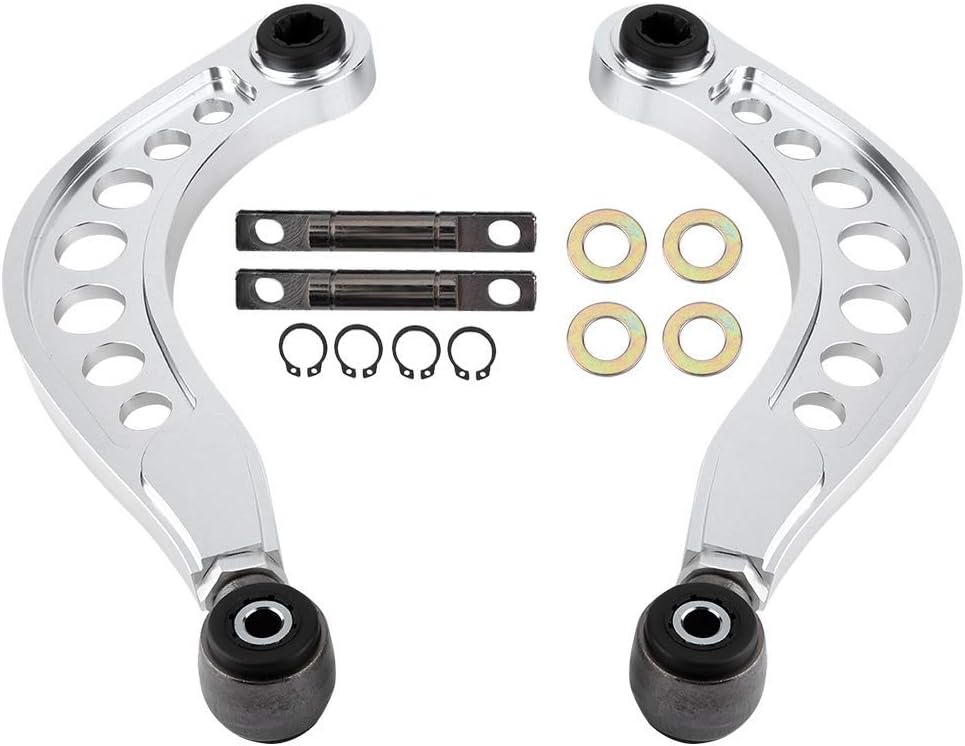 Qiilu 2PCS Adjustable Rear Upper Camber Control Arms Kit Fit for Honda Civic 2006 2007 2008 2009 2010 2011 2012 2013 2014 2015 Pack of 2