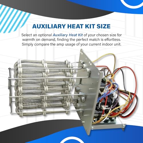 Goodman 13.4 SEER2 2 Ton Air Conditioner Packaged Unit System with Additional Kit and Auxiliary Heat Kit of Choice | Horizontal Configuration, Rotary Compressor, Single Stage Condenser