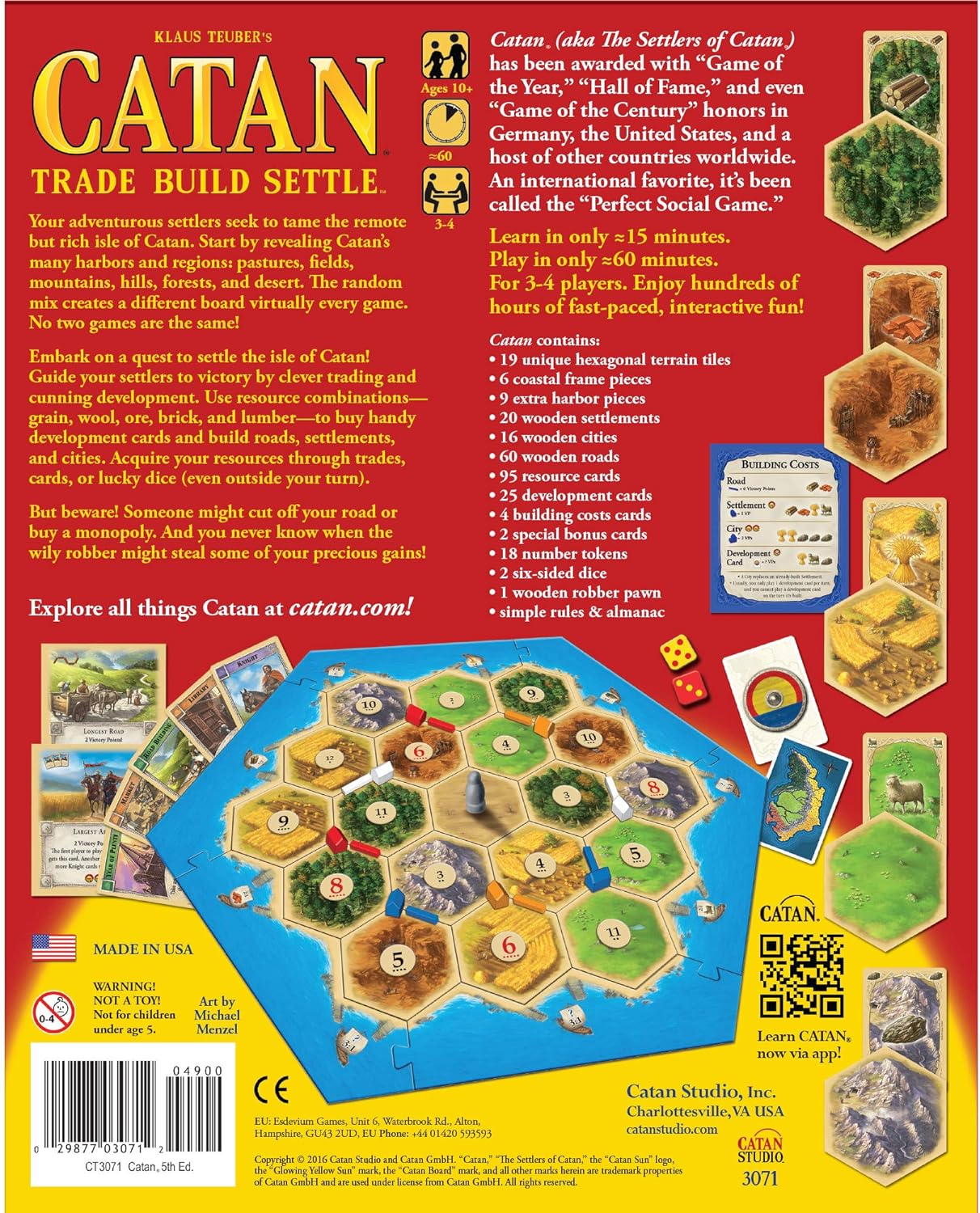 Catan Board Game (Base Game) | Family Board Game | Board Game for Adults and Family | Adventure Board Game | Ages 10+ | for 3 to 4 Players | Average Playtime 60 Minutes | Made by Catan Studio