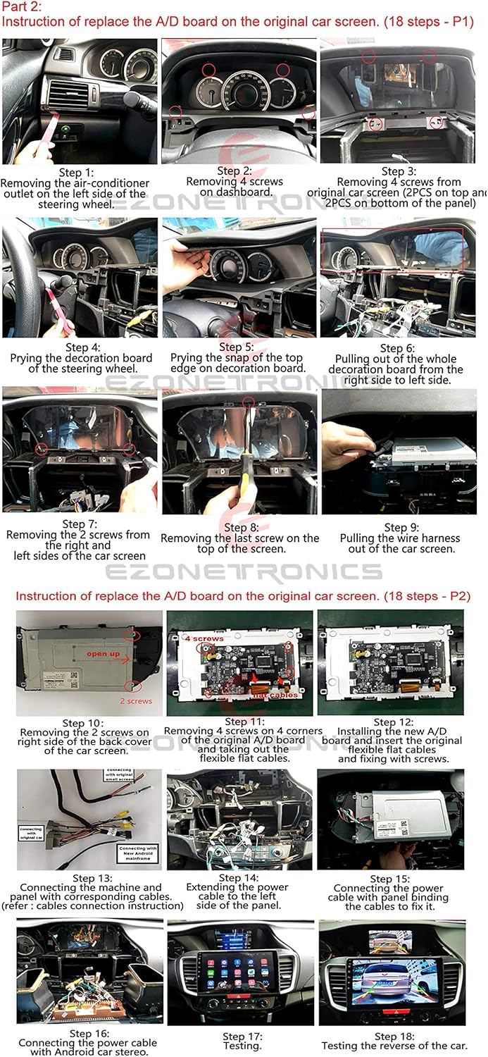 for 2014-2017 Honda Accord 9th Radio Accessories Android 11 Car Stereo,Support Car Play Screen Factory Style EZoneTronics
