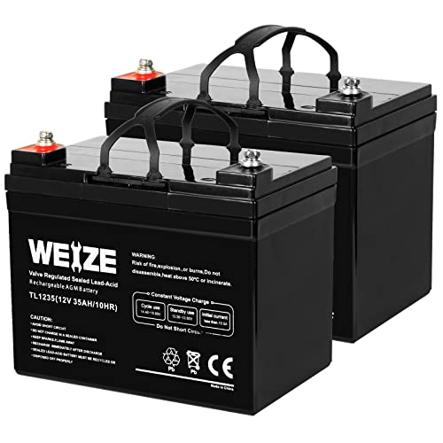 Weize Deep Cycle AGM 12 Volt 100Ah Battery, Maintenance-Free, 3% Self-Discharge Rate, 1150A Max Discharge Current, Perfect for RV, Solar, Trolling Motor, Wind, Marine, Camping and Off-Grid System