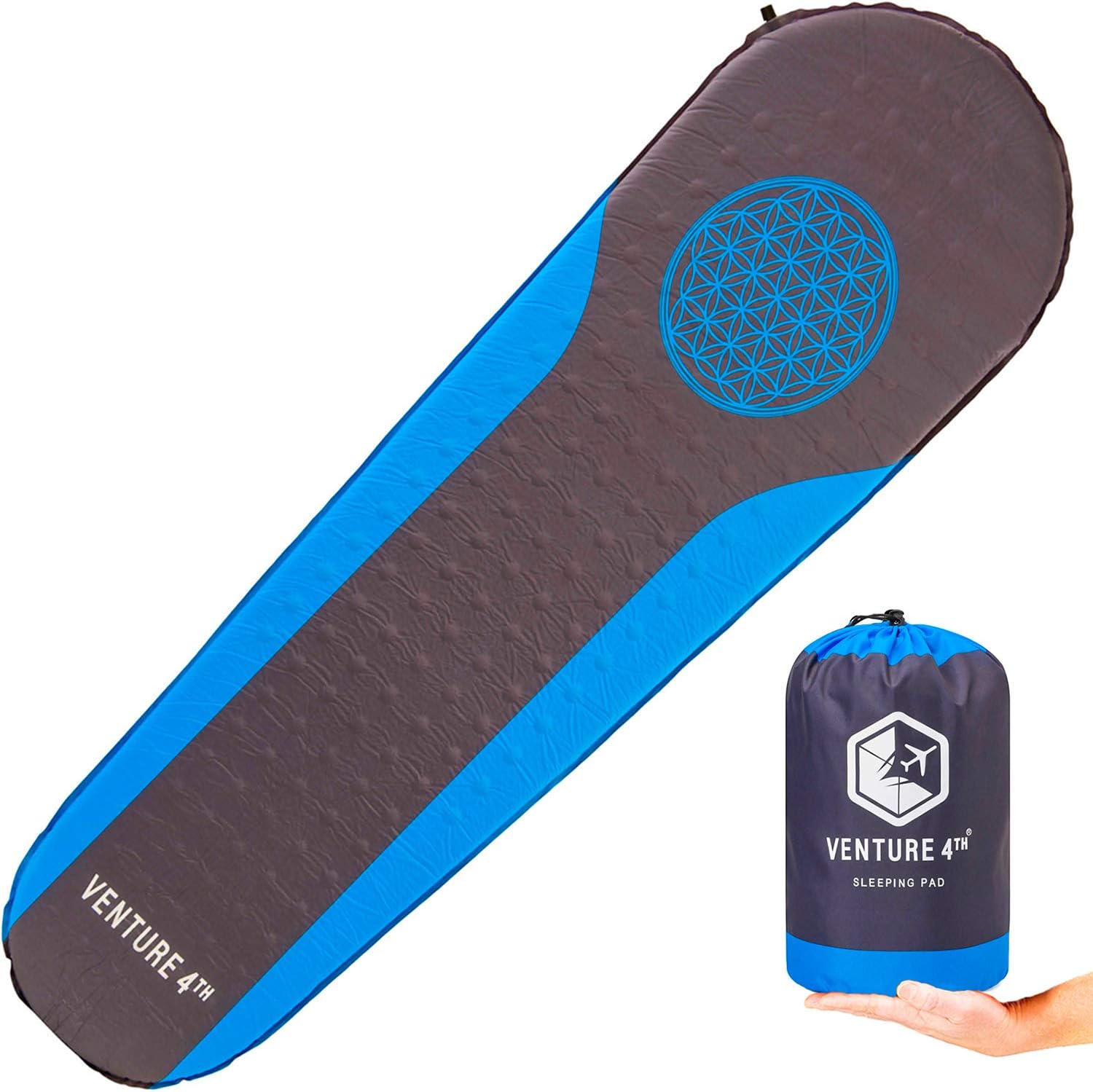 VENTURE 4TH Self Inflating Sleeping Pad - No Pump or Lung Power Required - Warm, Quiet, Supportive Mattress for a Comfortable Night's Sleep - Compact Ultralight Mat - Ideal For Backpacking and Camping