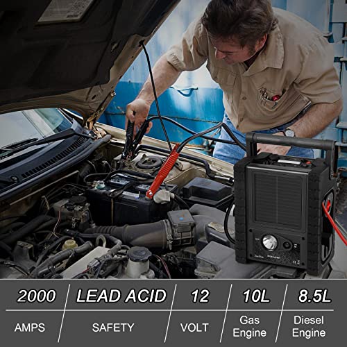 ZunDian Jump Starter with Air Compressor 260PSI, Car Jump Starter