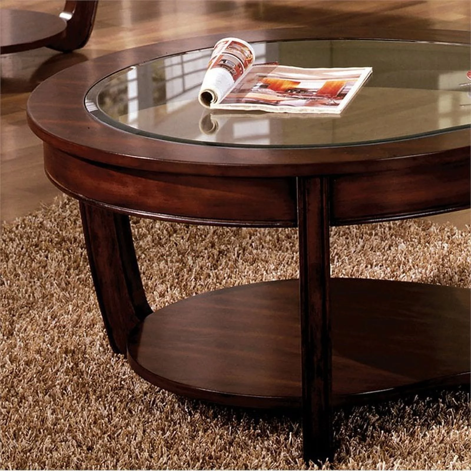 Bowery Hill Coffee Table in Dark Cherry