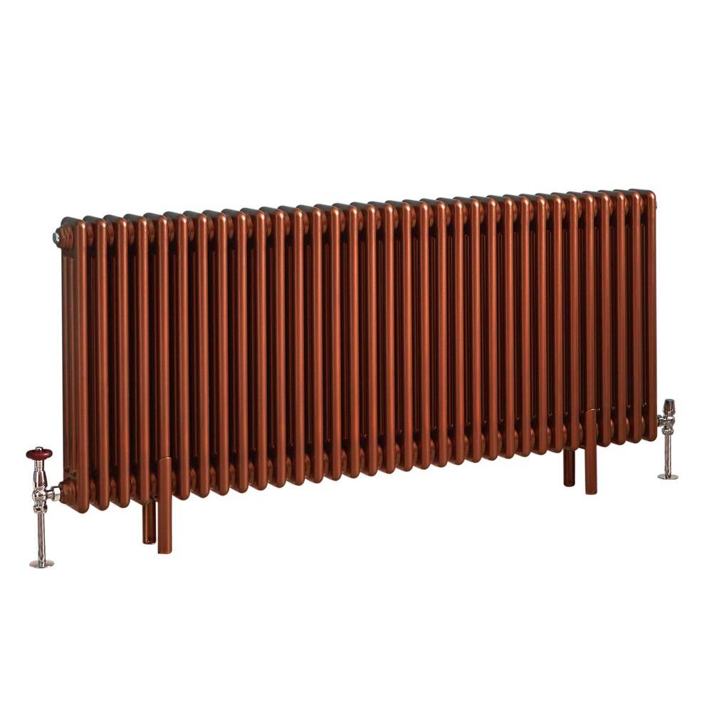 Hudson Reed Regent - Cast Iron Hot Water Radiator - Choice of Sizes - Horizontal European Design - Copper