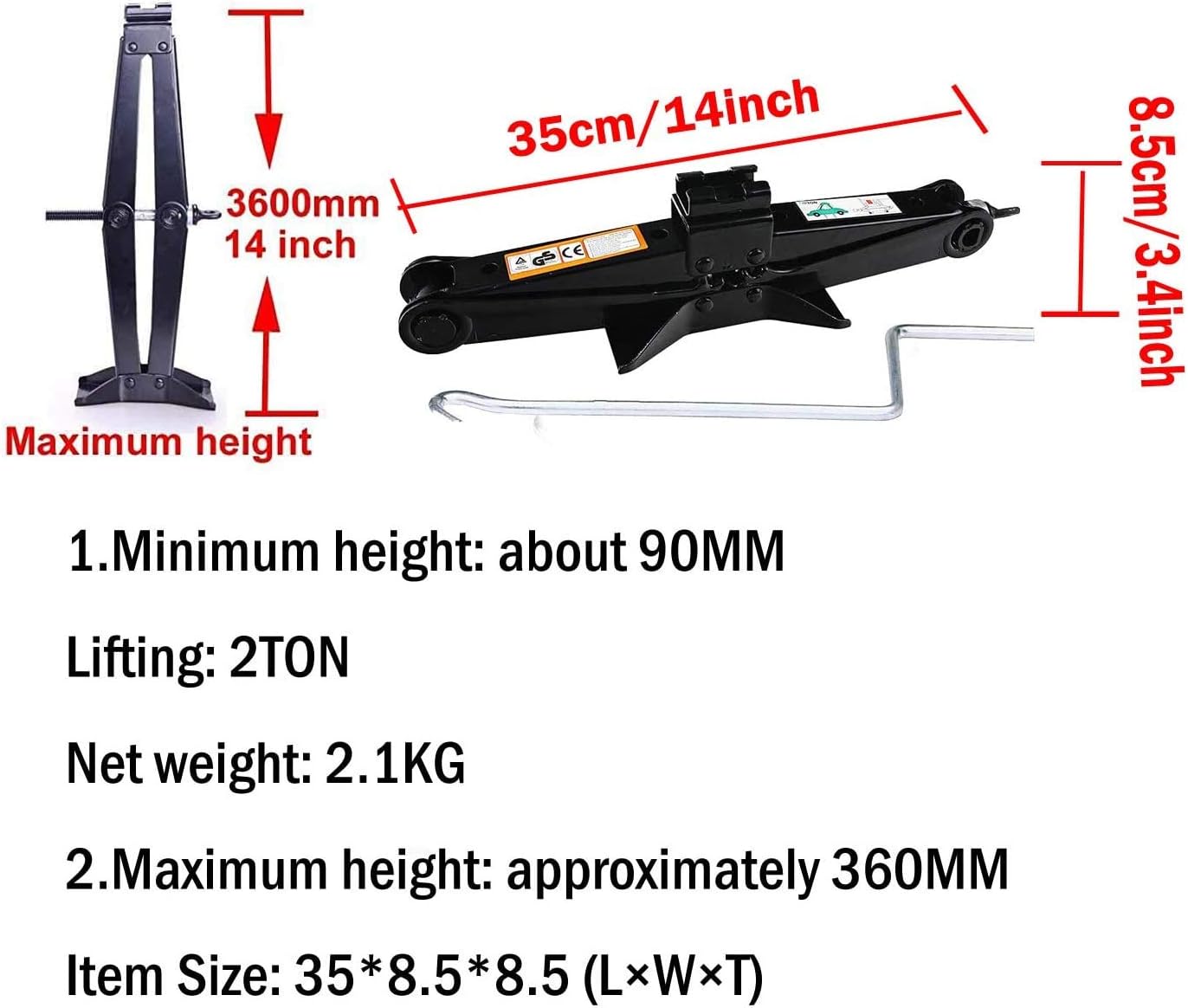 Spare Tire Tool OEM for Dodge Ram 1500 2002 to 2015 and 2 Ton Scissor Jack Wheel Tools Set 3-Y Guarantee) Pack of 2