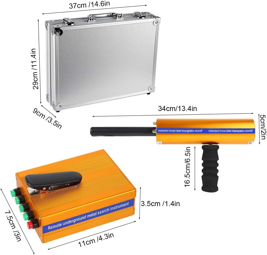 Metal Detector, 100-240V 1400Meters Treasure Scanner, Underground Metal Detector Locator for Gold/Silver/Copper/Precious Stones(US Plug)