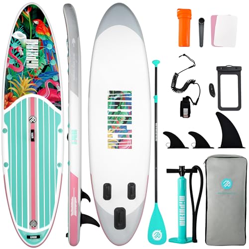 Niphean Inflatable Stand Up Paddle Board with SUP Accessories, Anti-Slip EVA Deck, 10’6’’ Inflatable Paddle Boards for Adults & Youth of All Skill Levels