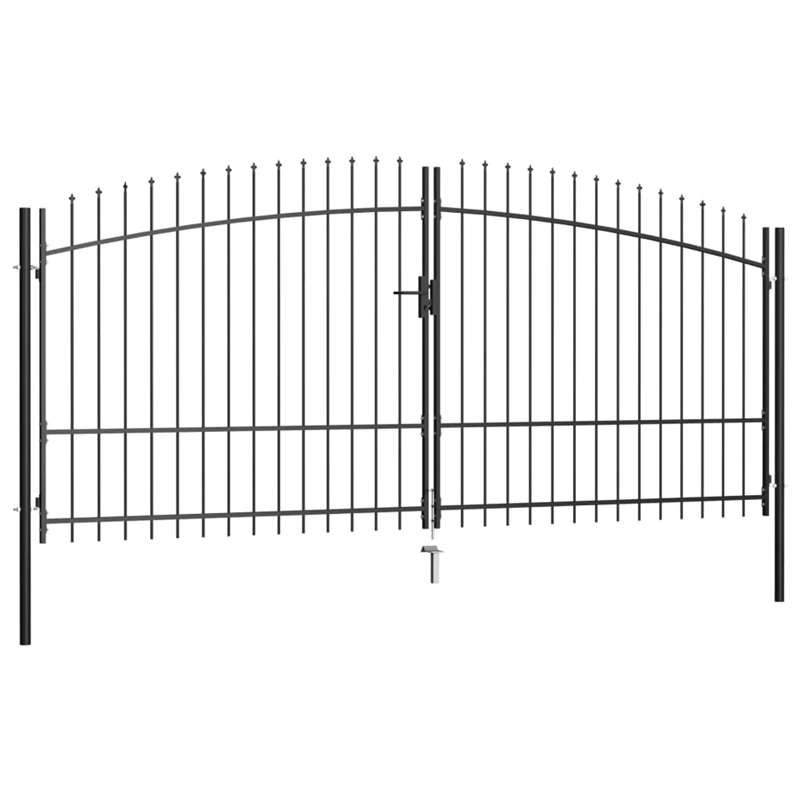 Double Door Fence Gate with Spear 157.5"x88.6"