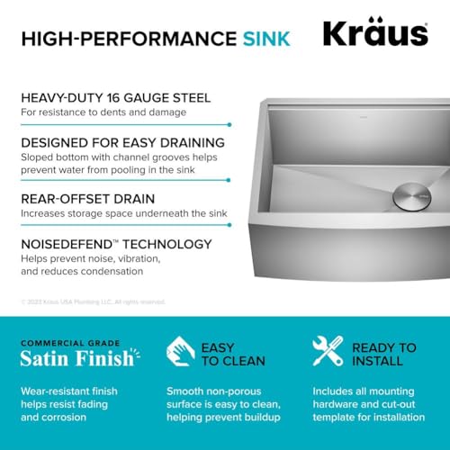 KRAUS Kore Workstation Stainless Steel Kitchen Sink
