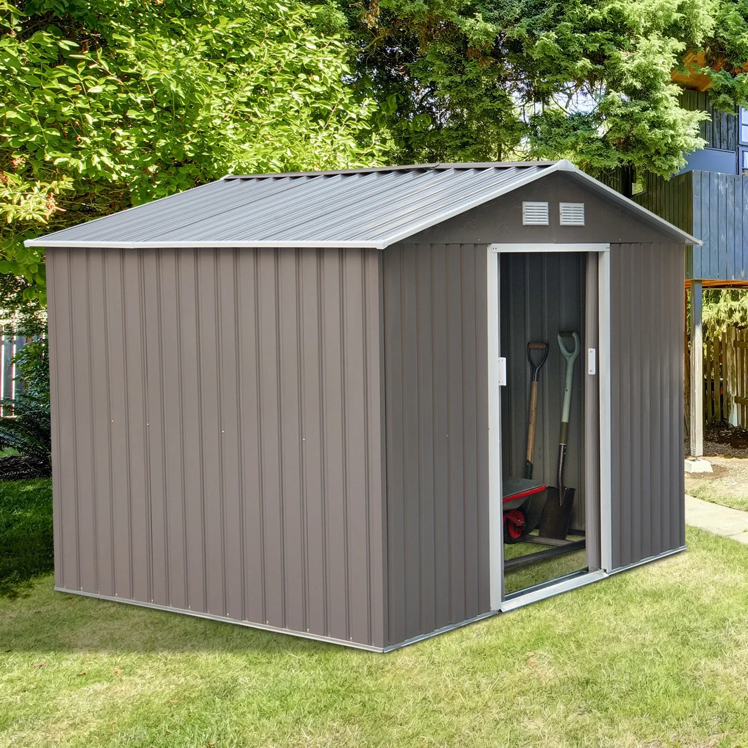 Outsunny Outdoor Metal Garden Storage Shed