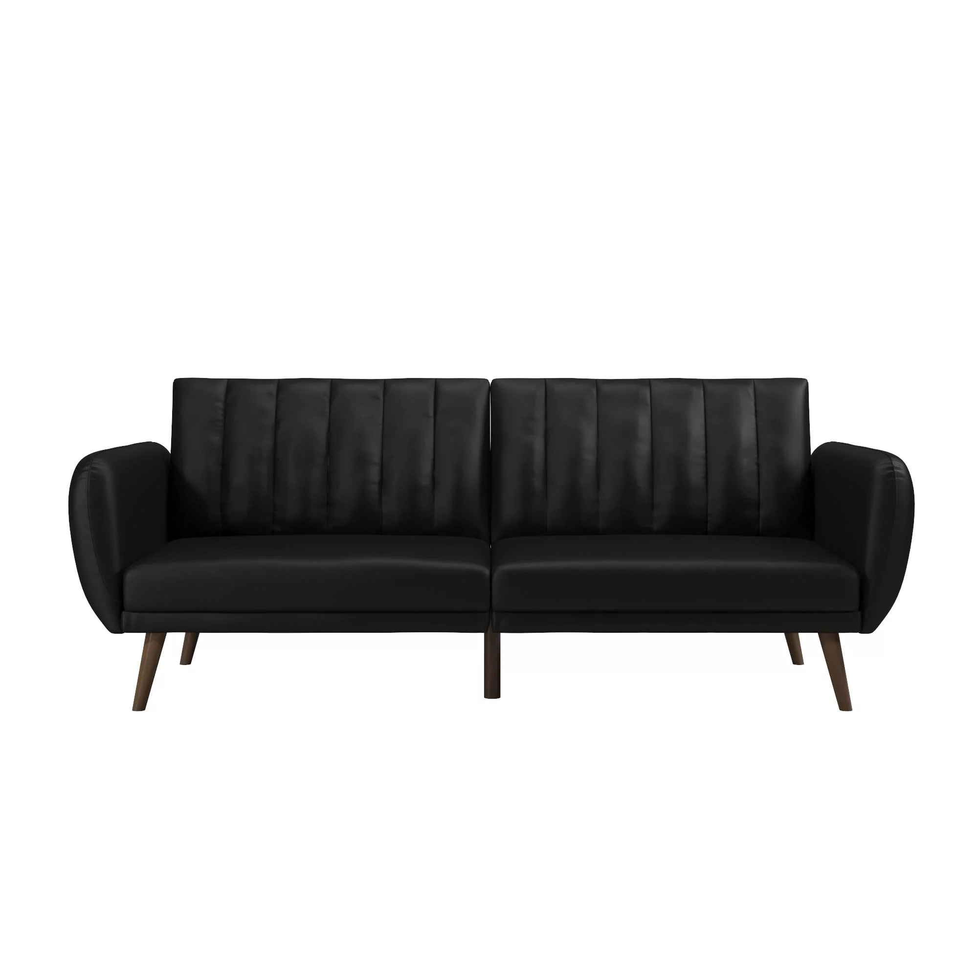 Novogratz Brittany Futon, Black Faux Leather