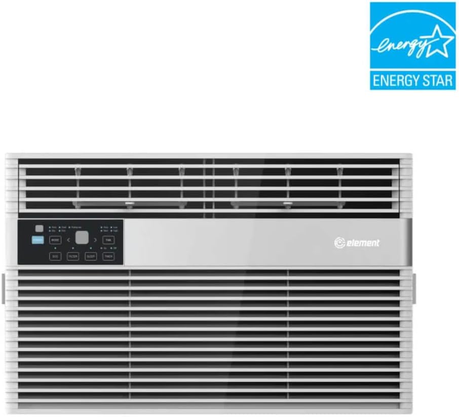 Element 6,000 BTU High Efficiency Window AC, Cools 250 Sq.Ft. (10' x 25' Room Size), Electronic Control with Remote, 3-Way Cooling & Fan Speeds, 4-Way Air Deflection, Energy Star, Auto Restart, 115V