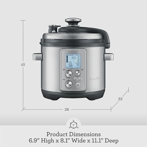 Breville Pro Slow Cooker Slow Cooker, Brushed Stainless Steel Stainless Steel 1100 Watts Digital Round slow cooker