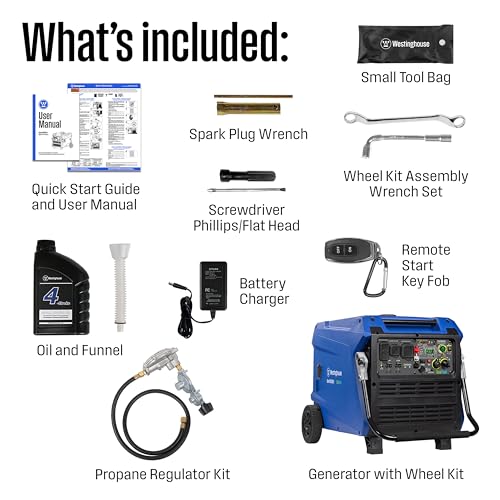 Westinghouse 11000 Peak Watt Tri-Fuel Portable Inverter Generator, Remote Start, Transfer Switch Ready, Gas/Propane/Natural Gas Powered, Low THD, Safe for Electronics, Parallel Capable, CO Sensor