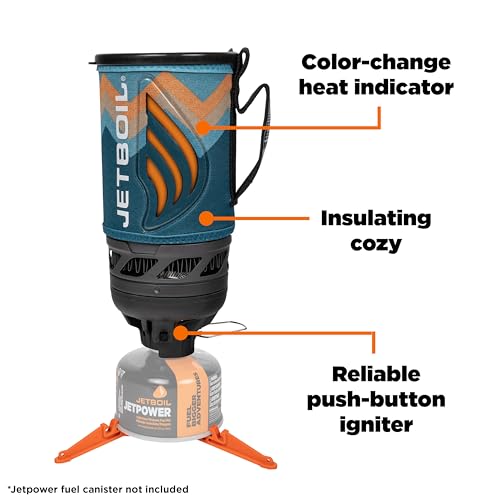 Jetboil Flash Camping and Backpacking Stove System, Portable Propane/Isobutane Burner with Cooking Cup for Outdoor Trips and Hiking