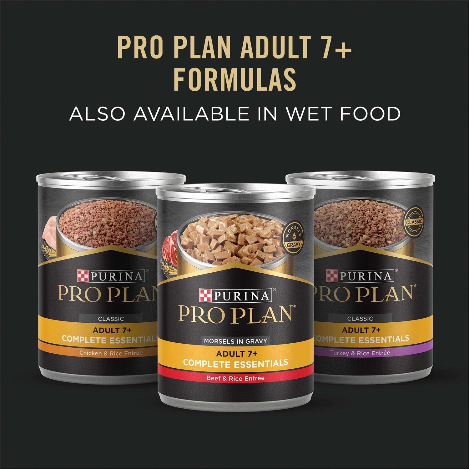 Purina Pro Plan Senior Adult 7+ Complete Essentials Shredded Blend Beef &amp; Rice Formula High Protein Dog Food - Pet Supplies online store