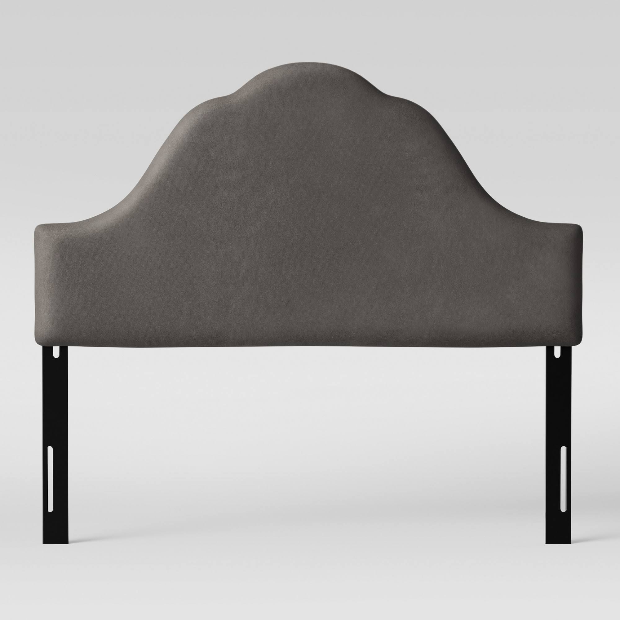 California King Zinnia Arched Headboard Gray Velvet - Opalhouse