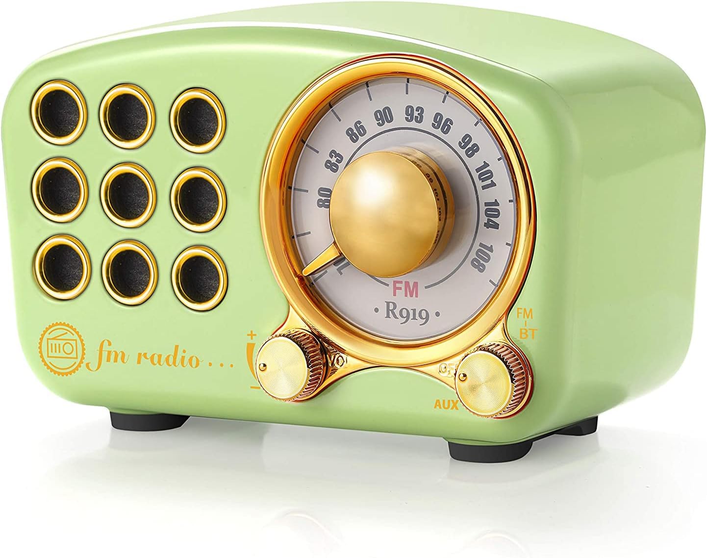 Retro Bluetooth Speaker, Vintage Radio-Greadio FM Radio with Old Fashioned Classic Style, Strong Bass Enhancement, Loud Volume, Bluetooth 4.2 Wireless Connection, TF Card and MP3 Player (Blue)