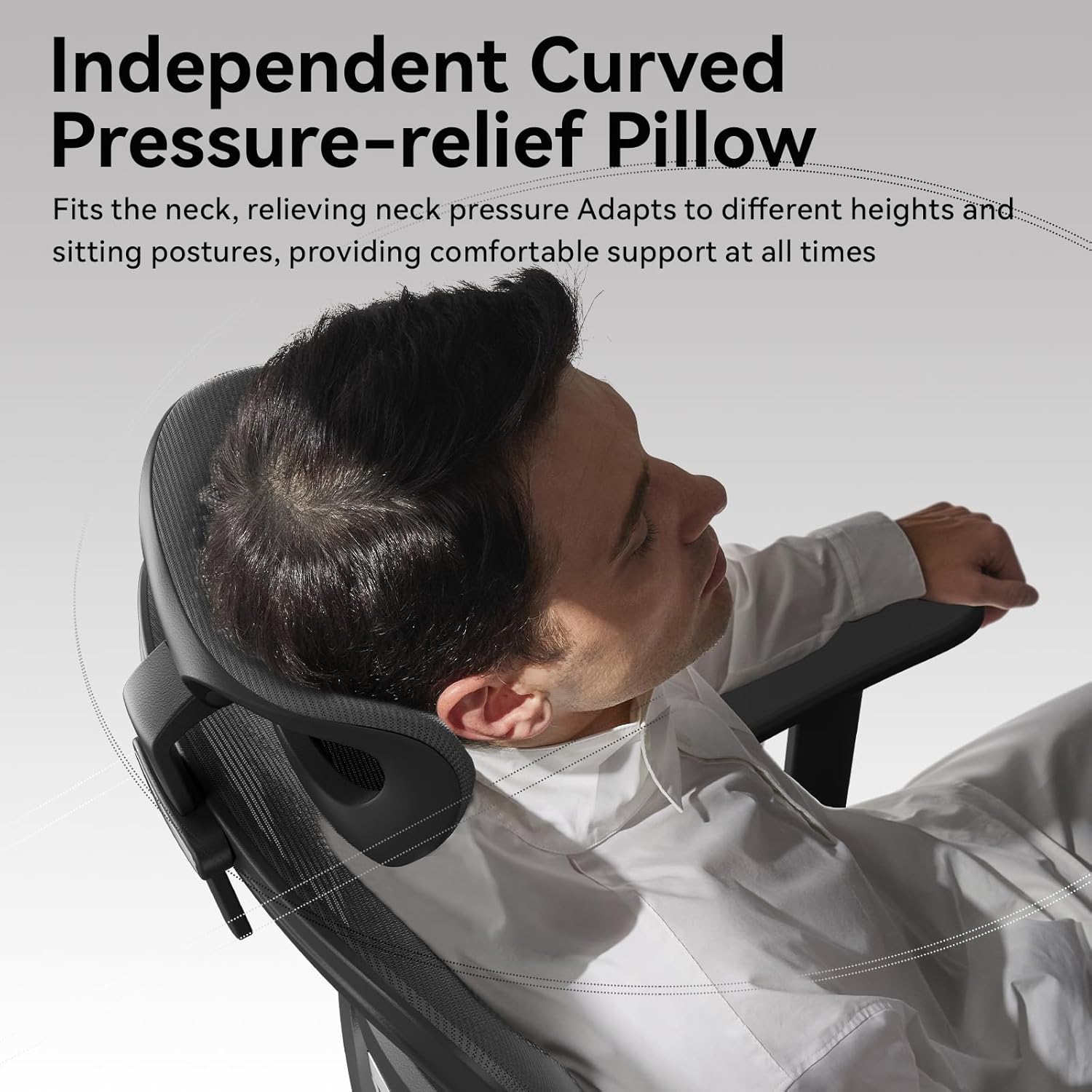 Hbada Office Chair, Ergonomic Chair with Adjustable 2D Armrest, Swivel Office Chair -Adjustable Headrest with Lumbar Support and PU Wheels Black