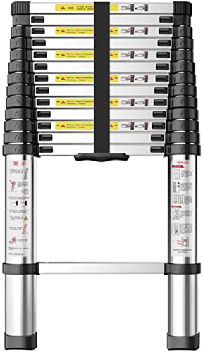 Ladders,Telesladder 2.3M Aluminum Telesladder Portable Loft Ladder Foldable Non-Slip Extendable for Outdoor Indoor Roof Work/19Ft/5.9M