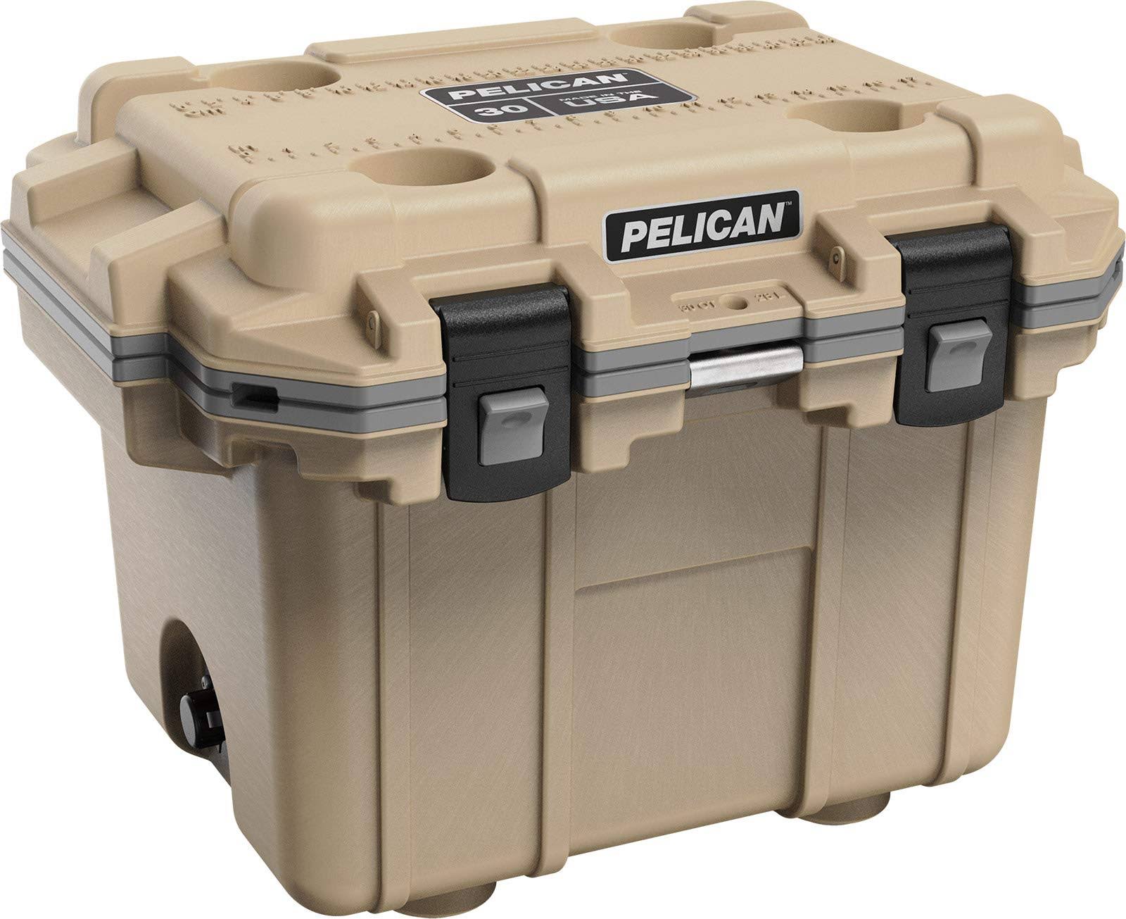 Pelican 30qt Elite Cooler - Coyote / Dark Gray