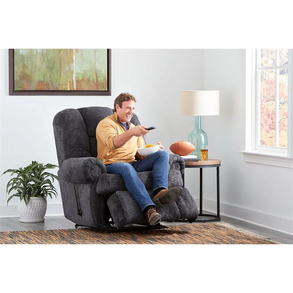 King Of Comfort Furniture Stallion Recliner. Big Man  Wallsaver Recliner. Extended Length 79" Weight Capacity 500 lbs. Seat Width 25" Free Curbside Delivery.