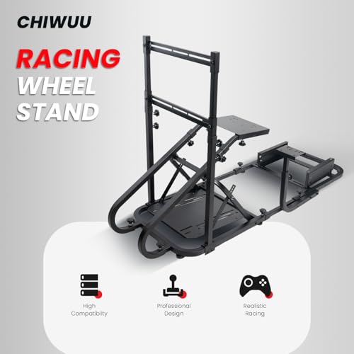 Racing Simulator Cockpit with Monitor Mount and Strong Fiberglass and PVC Leather Bucket Seat, Racing Wheel Stand Compatible with Fanatec, Thrustmaster, Logitech, Moza Racing Games on PS5, PS4, Xbox and PC
