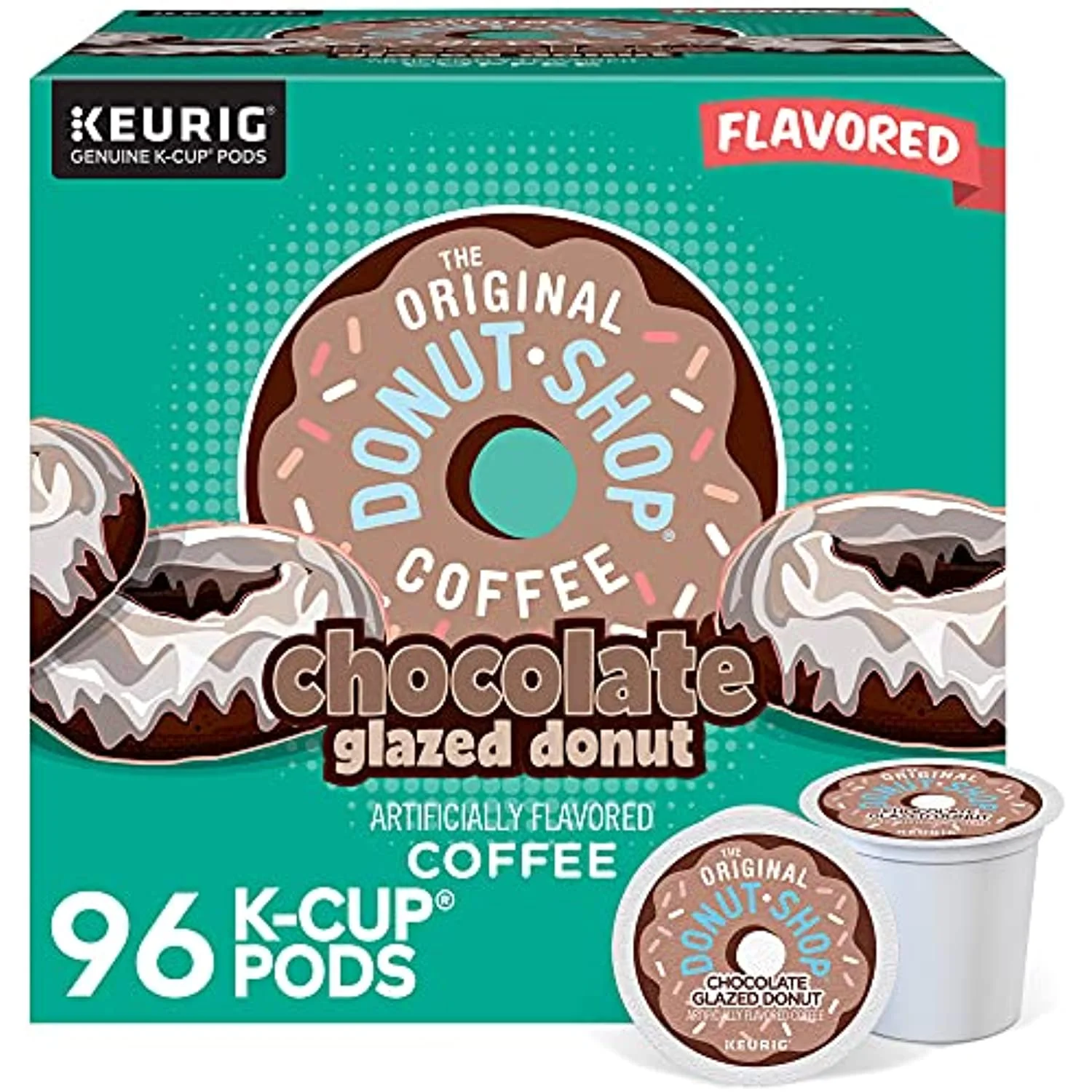 The Original Donut Shop Coffee Chocolate Glazed Donut Keurig Single-Serve K-Cup Pods, Medium Roast Coffee, 96 Count